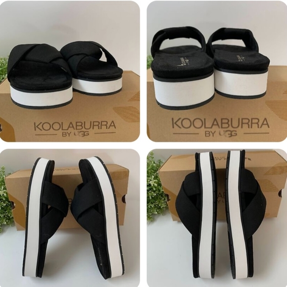 NEW KOOLABURRA CARENZA BU UGG BLACK 8M SLIDE ON SANDALS 3062 - Picture 4 of 8